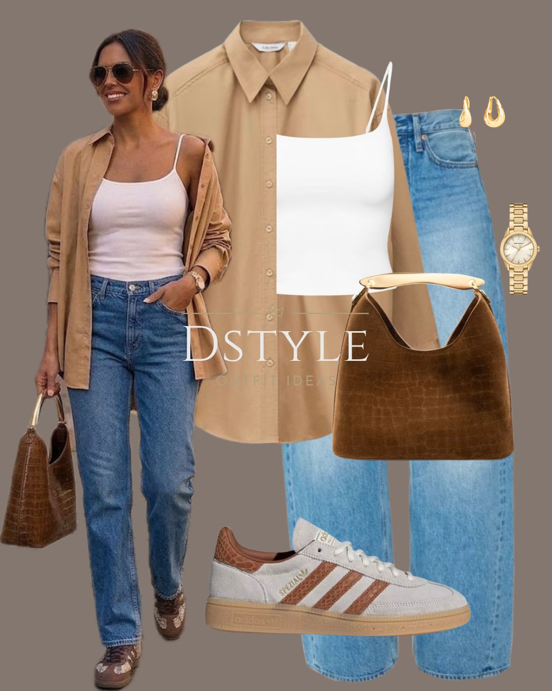 Effortless neutral layering 🐪 


tags: camel shirt, white tank top, classic blue jeans, Adidas Spezial, everyday capsule wardrobe 

 #LTKootd