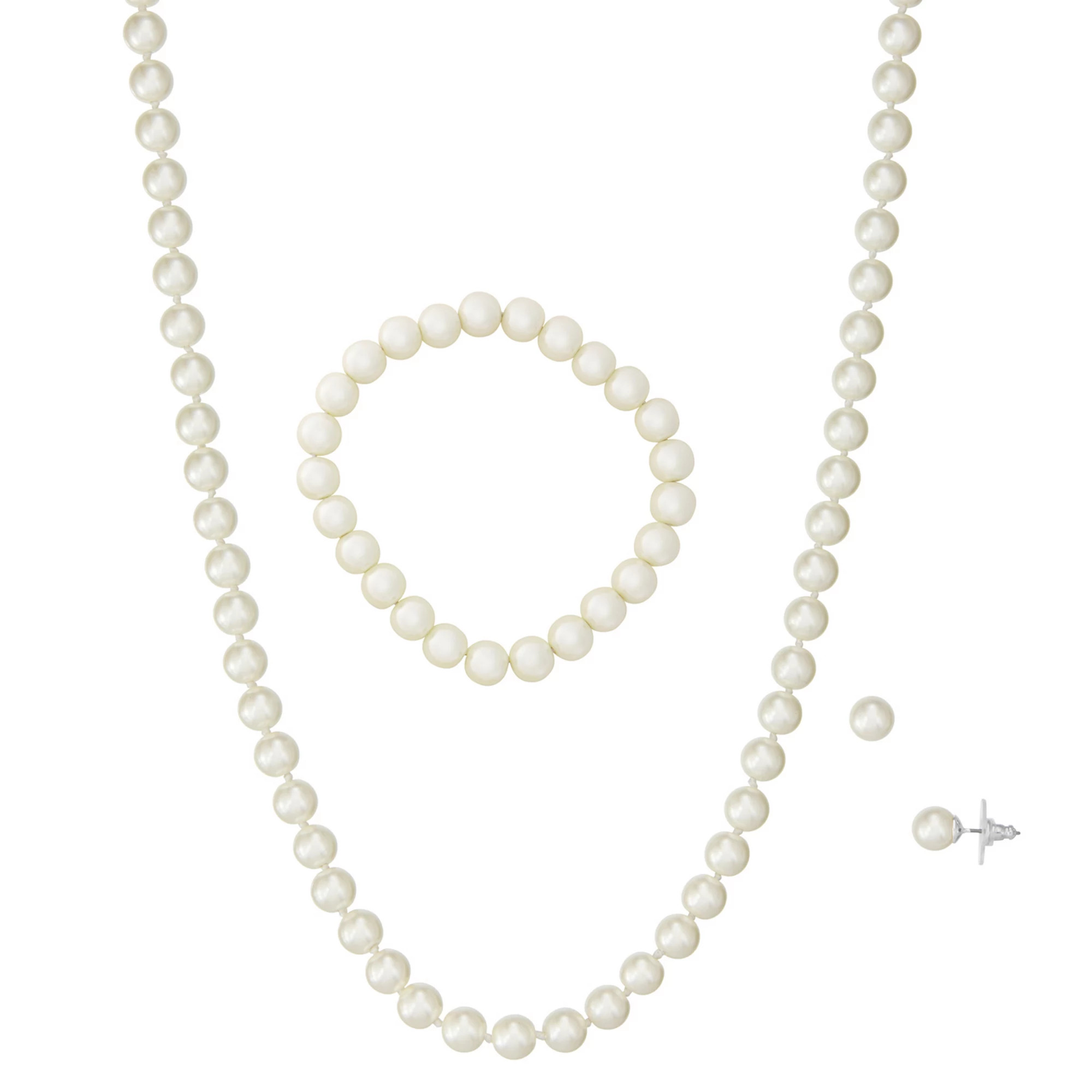 Napier Simulated Pearl Necklace, Bracelet & Earring Set | Kohl's
