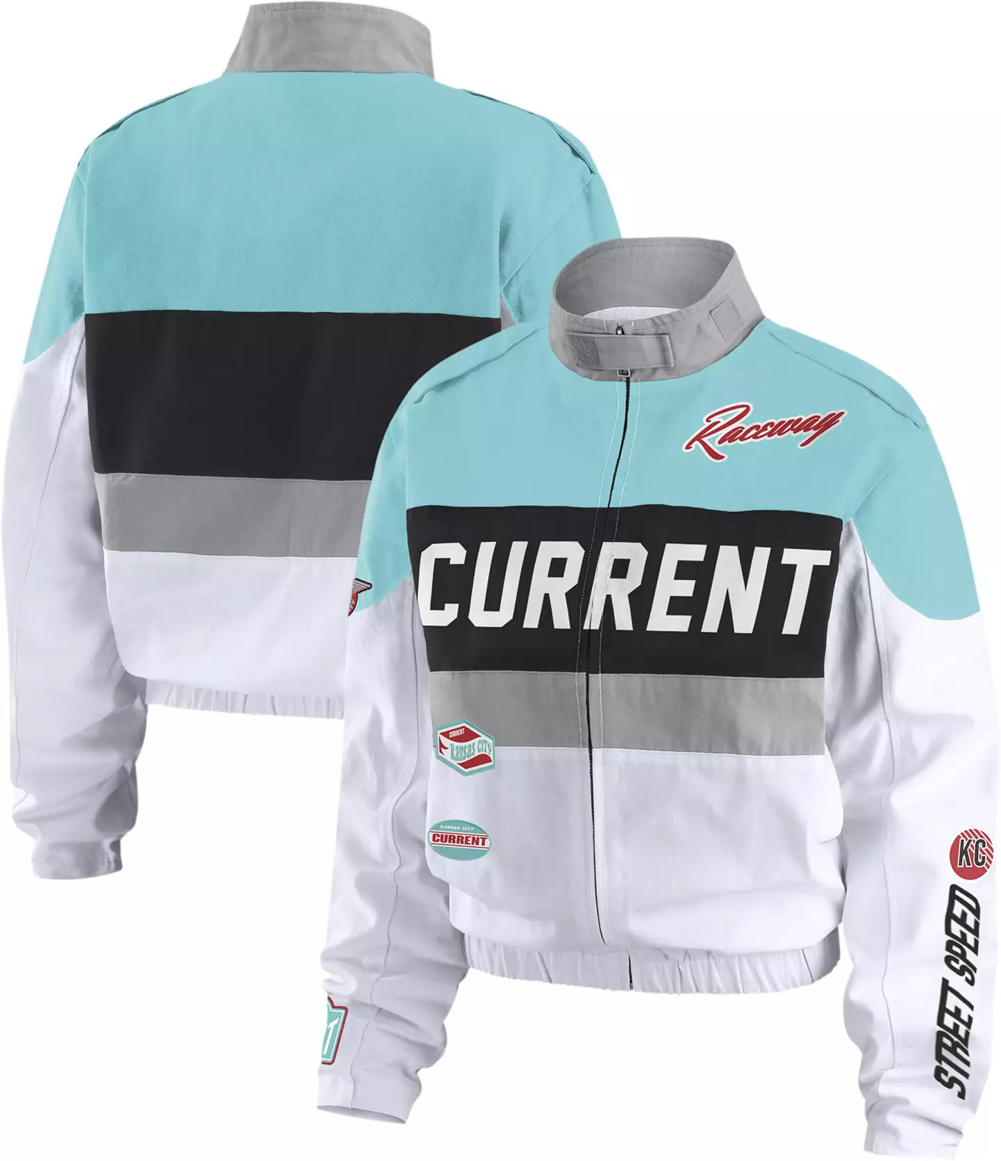 WEAR by Erin Andrews Women's Kansas City Current Teal/White Racing Full Zip Jacket | DICK'S Sporting Goods