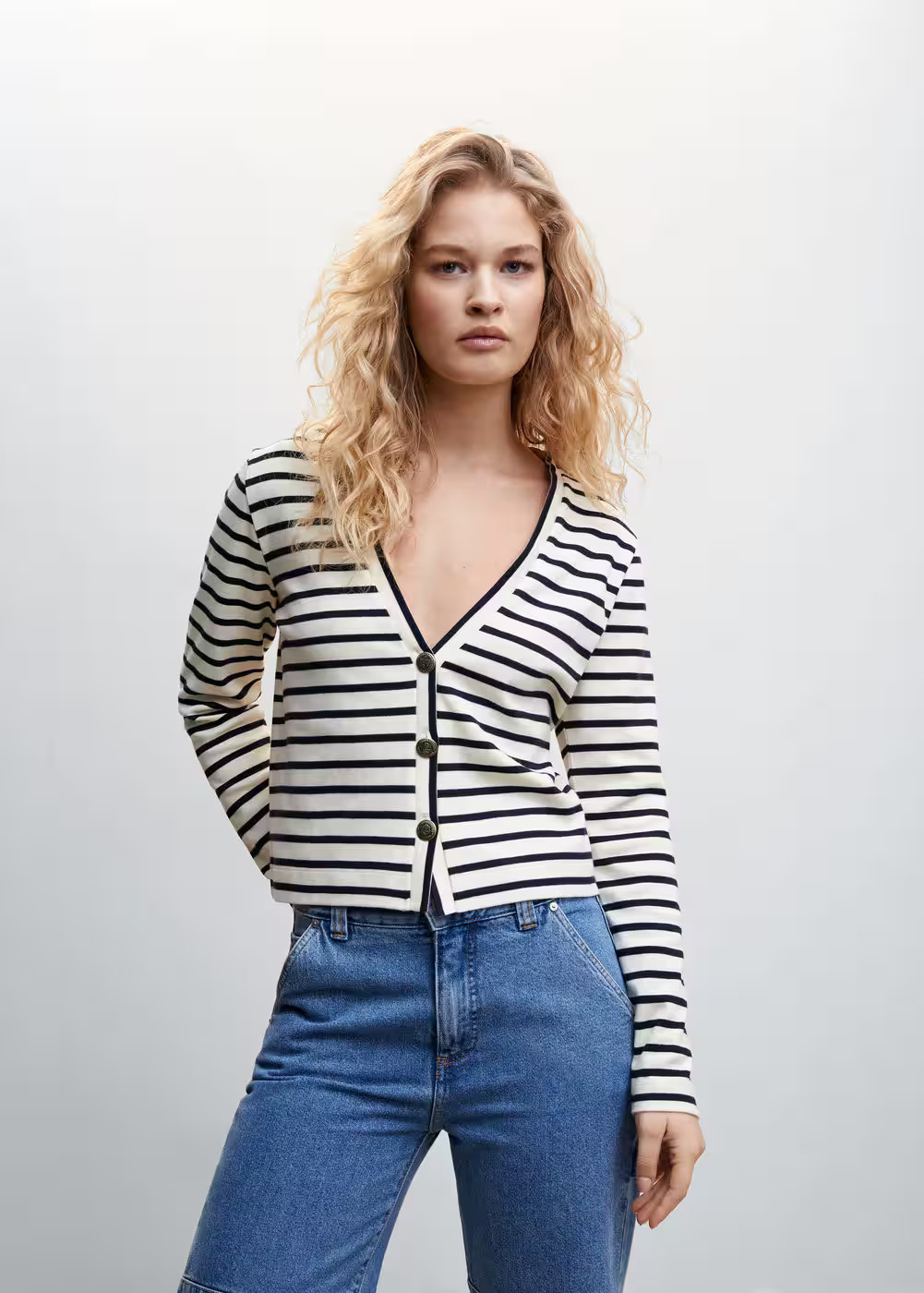 Striped cardigan with buttons -  Women | Mango USA | MANGO (US)