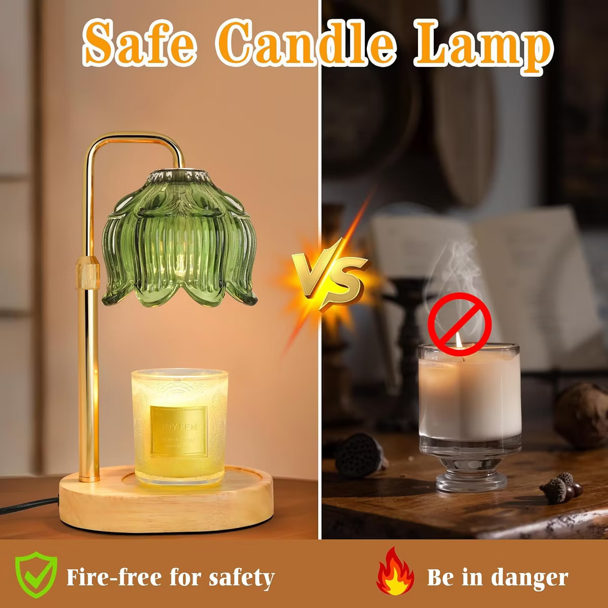 FAAYFIAN Adjustable Candle Warmer Lamp with Timer,Wood Base Metal Shade,Birthday Gifts for Women ... | Target