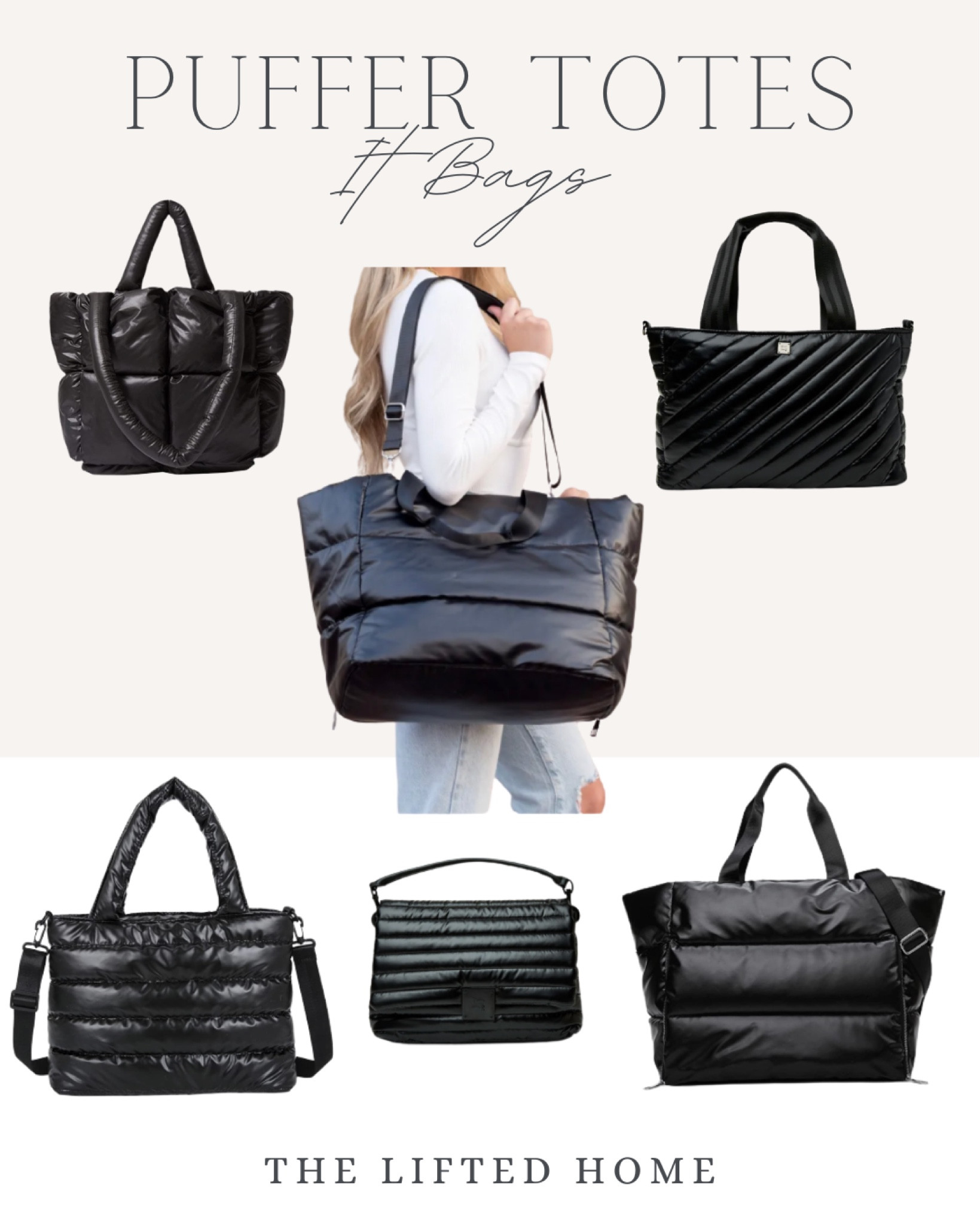 The best puffer tote bags. 

#itbag #puffer #totebag #gymbag #workoutgear #workout #bags #yoga #athleisure #athletic 

#LTKFind #LTKitbag #LTKunder50