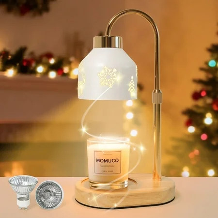 Christmas Candle Warmer Lamp with Timer, Adjustable Height Dimmable Candle Lamp Warmer - Gifts for Home Decor，Christmas White | Walmart (US)