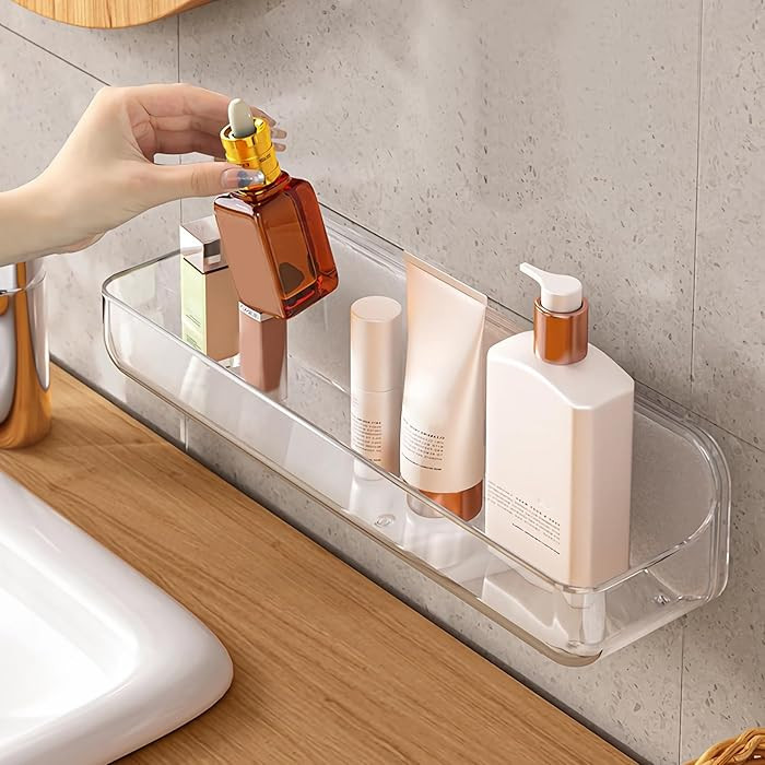 Diesisa Acrylic Wall Mounted Shower Caddy, Clear, Large Size 12.8L x 4" W x 3.3" H, Acrylic Shelf... | Amazon (US)
