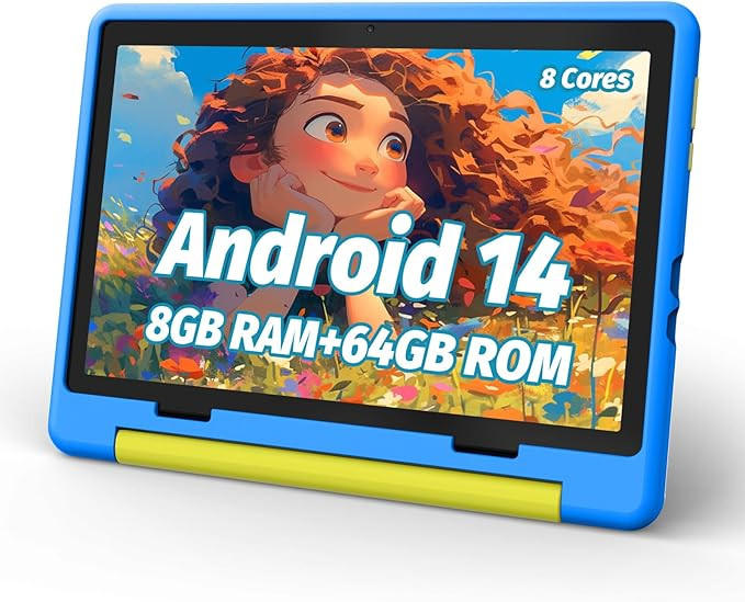 Kids Tablet, Android 14 Tablet for Kids 10 inch Octa-Core with Case, 64GB 1TB TF Card Expandable ... | Amazon (US)