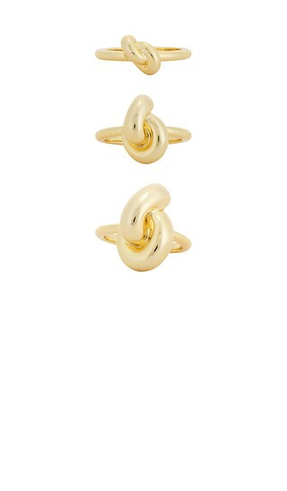 Knot Ring Set in Yellow Gold | Revolve Clothing (Global)