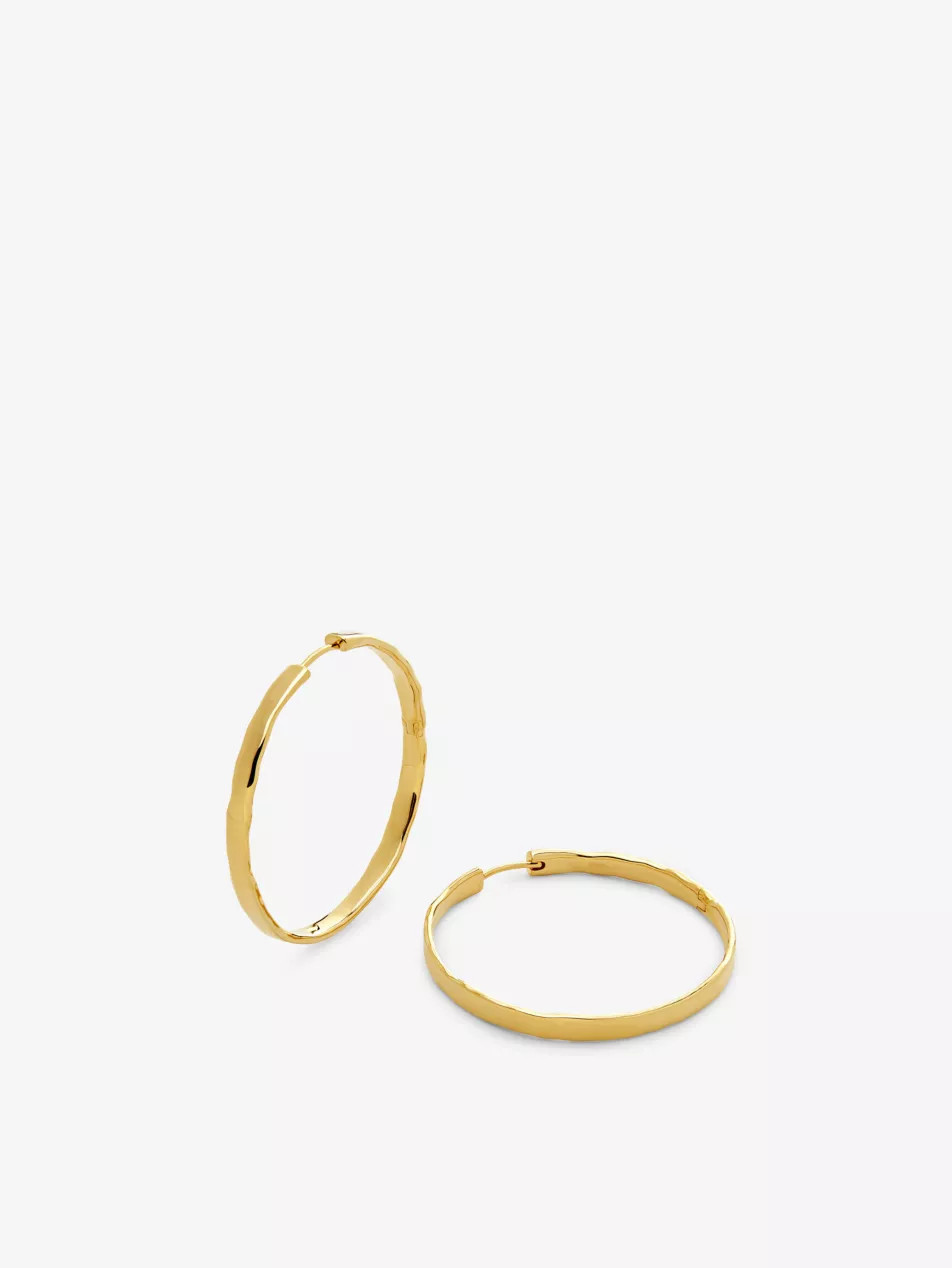 Siren Muse large 18ct yellow gold-plated vermeil sterling-silver hoop earrings | Selfridges
