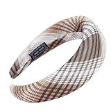 Women Wide Thick Padded Headbands Cute Plaid Vintage Hair Accessories Headwear | Amazon (US)