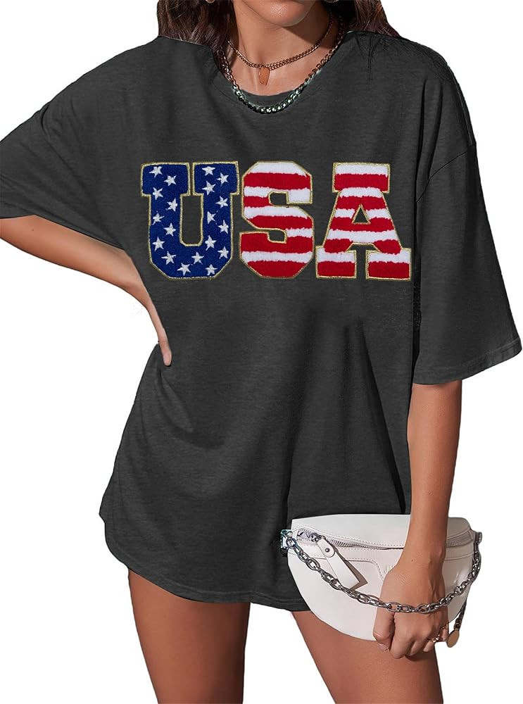 USA Shirt American Flag Shirts: Women 4th of July Tee Independence Day Casual Patriotic Short Sle... | Amazon (US)