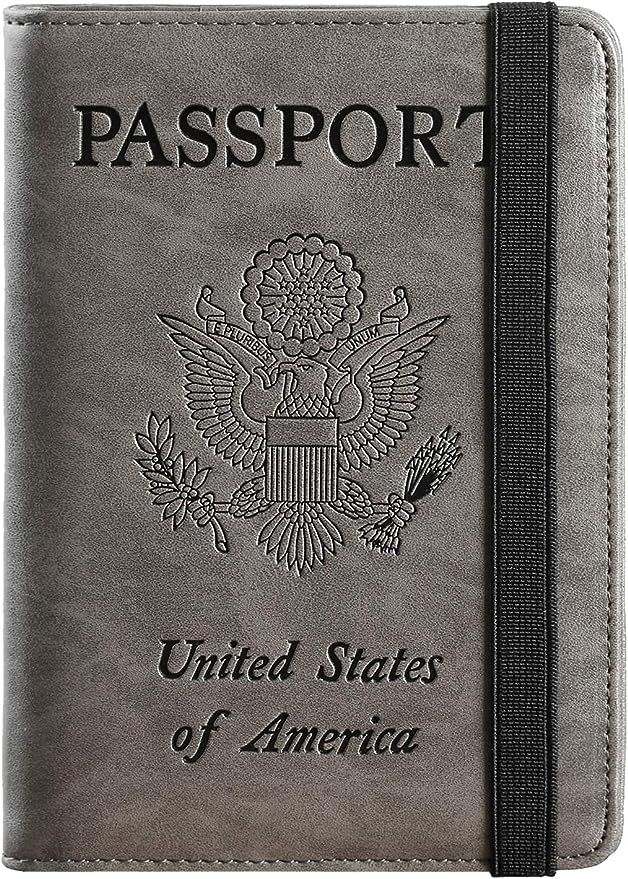 Passport Holder Cover Wallet RFID Blocking Leather Card Case Travel Document Organizer | Amazon (US)