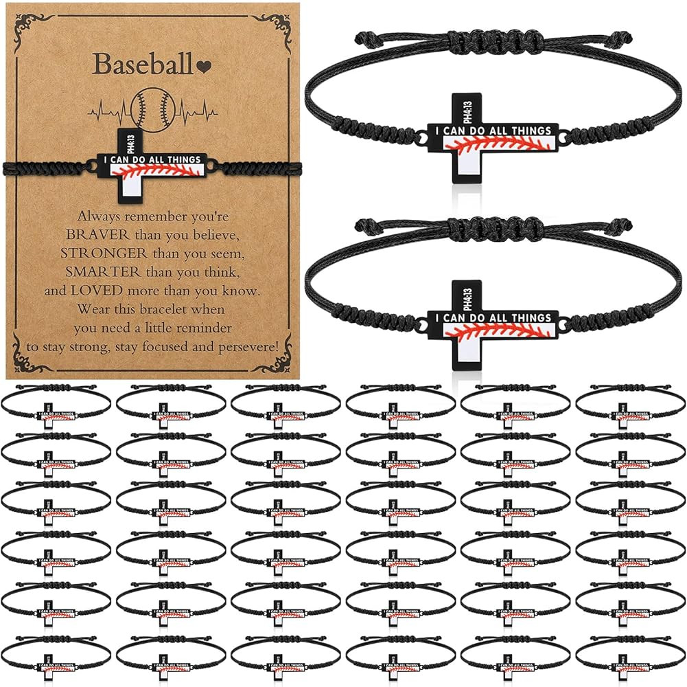 Aurelema Volleyball Soccer Football Softball Baseball Basketball Bracelets Gifts Adjustable Cross... | Amazon (US)