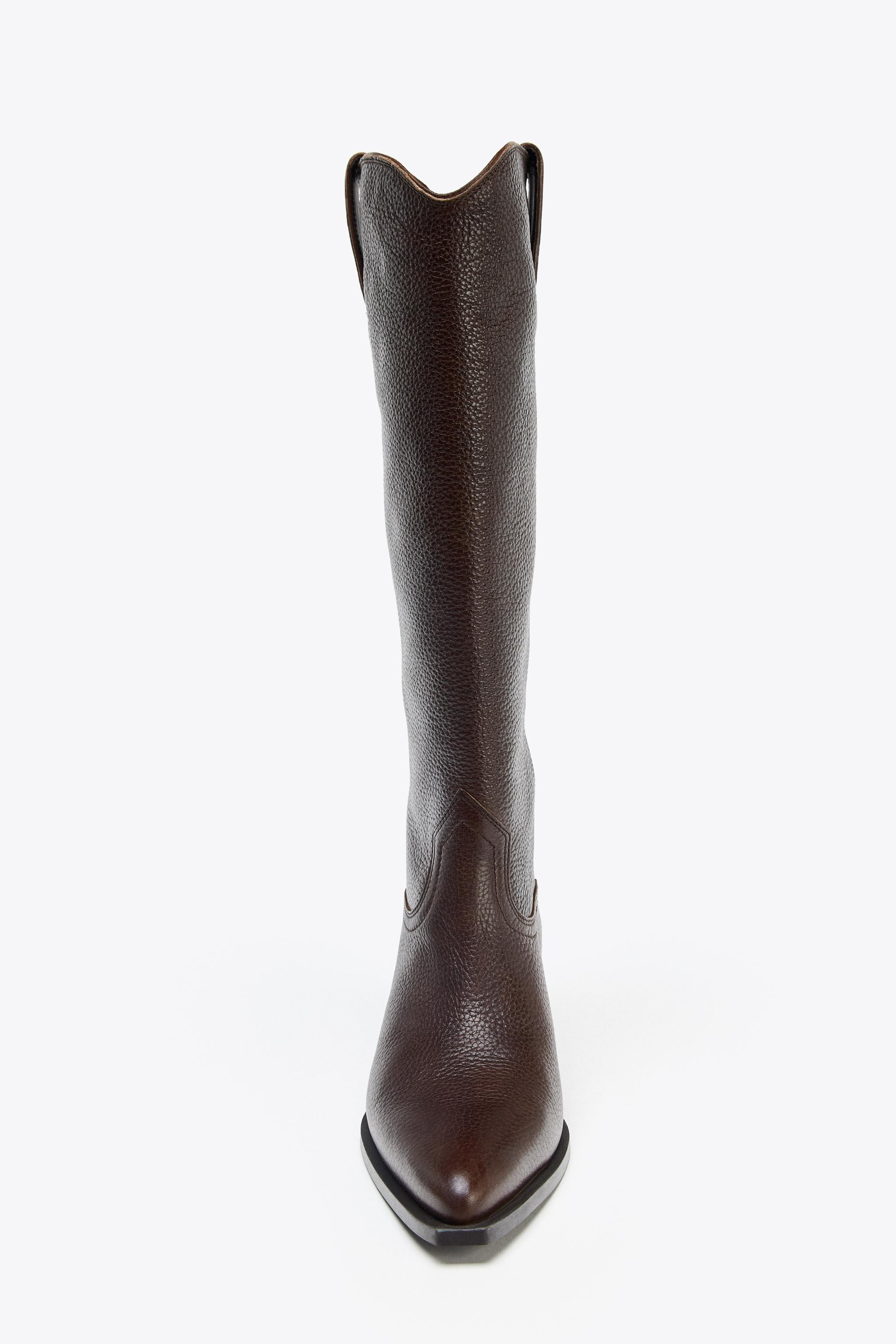 LEATHER HIGH BOOTS | Zara US
