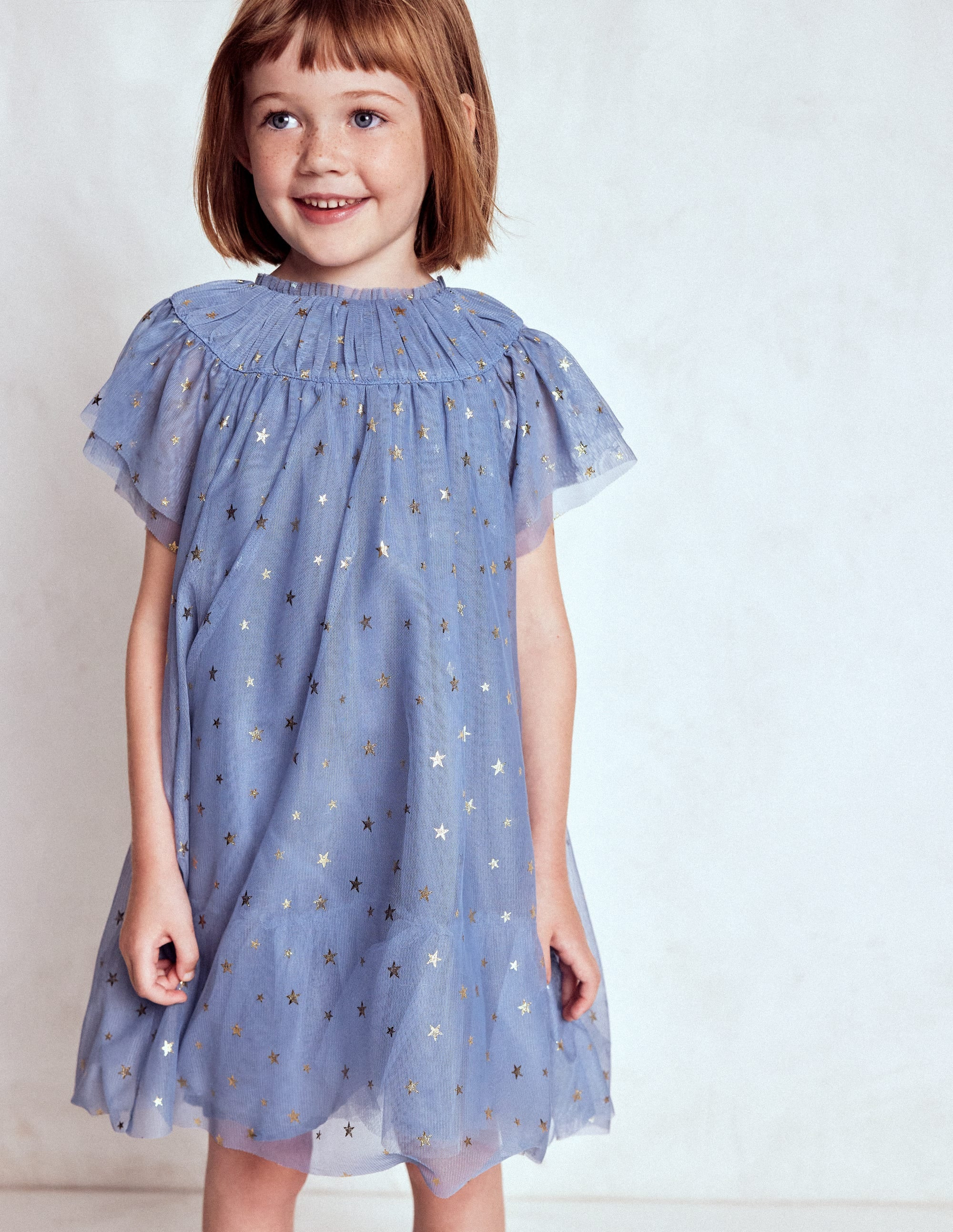 Tiered Tulle Dress-Stormbolt Blue | Boden (US)