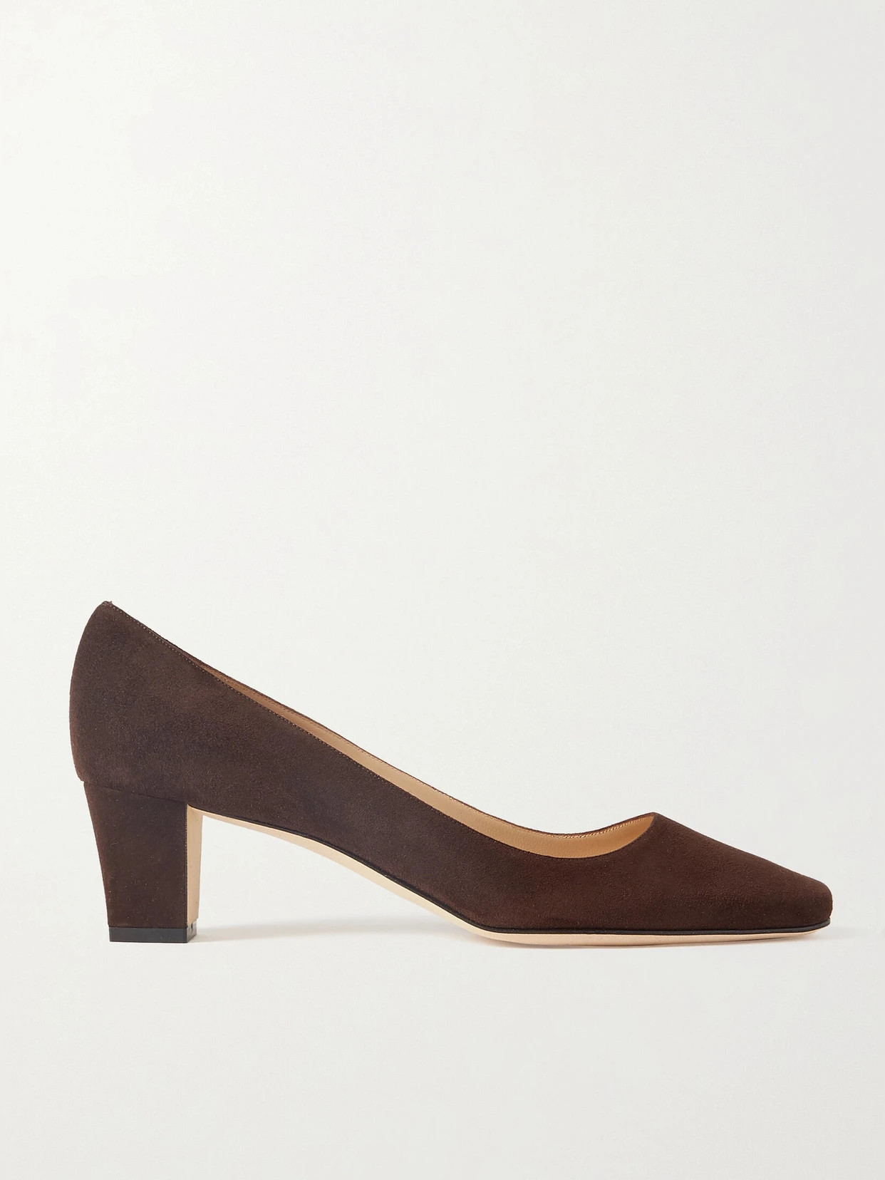 Manolo Blahnik - Okkatopla 50 Suede Pumps - Dark brown | NET-A-PORTER (UK & EU)