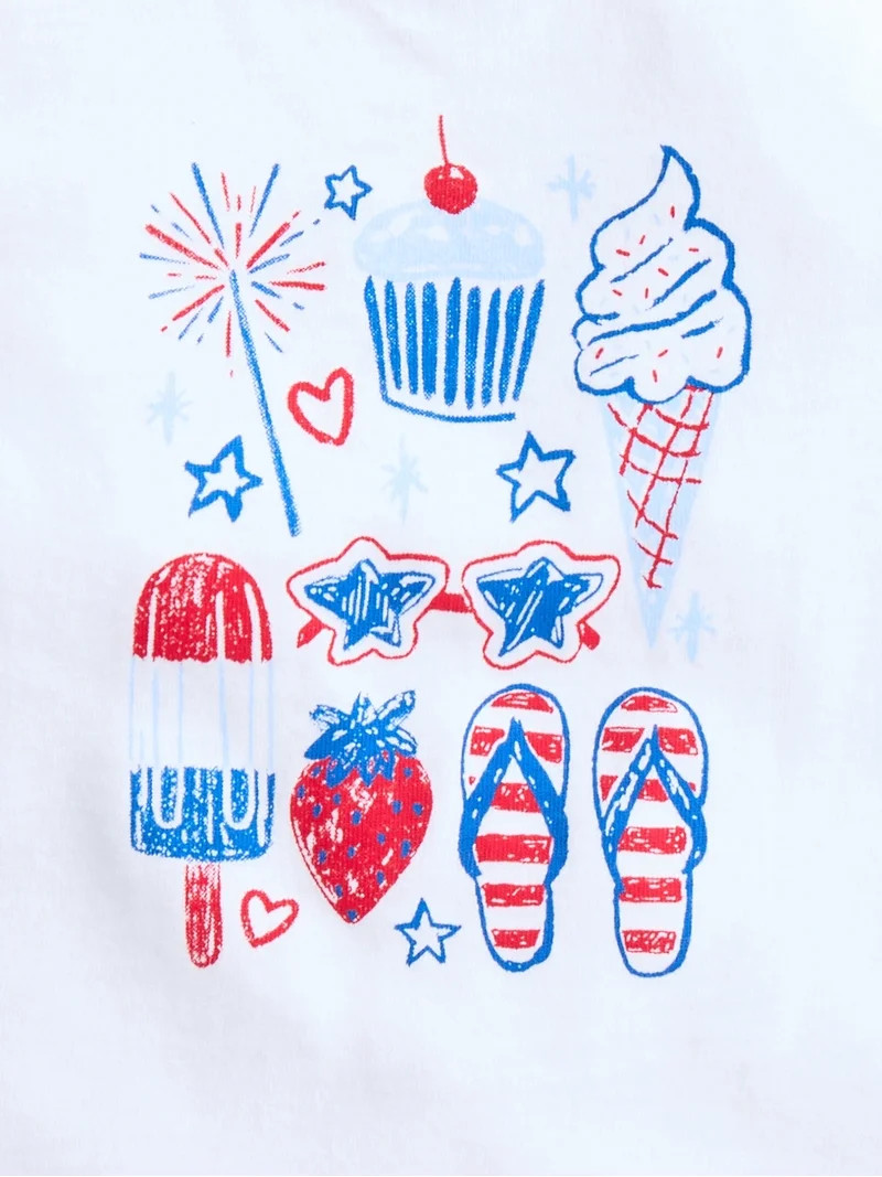 Fourth of July Toddler Girls Americana Knot Tank Top from Way To Celebrate, Sizes 12M-5T | Walmart (US)