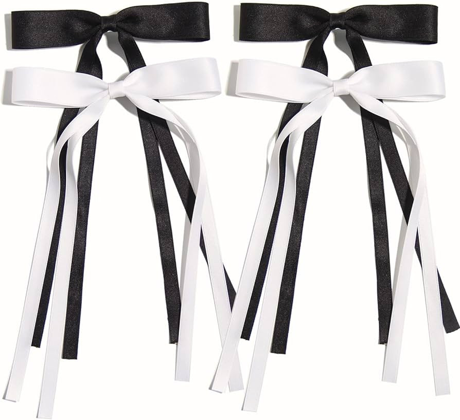 4pcs Hair Clips for Women Tassel Ribbon Bowknot Hair Clips with Long Tail, Women Hair Clip for Gi... | Amazon (US)