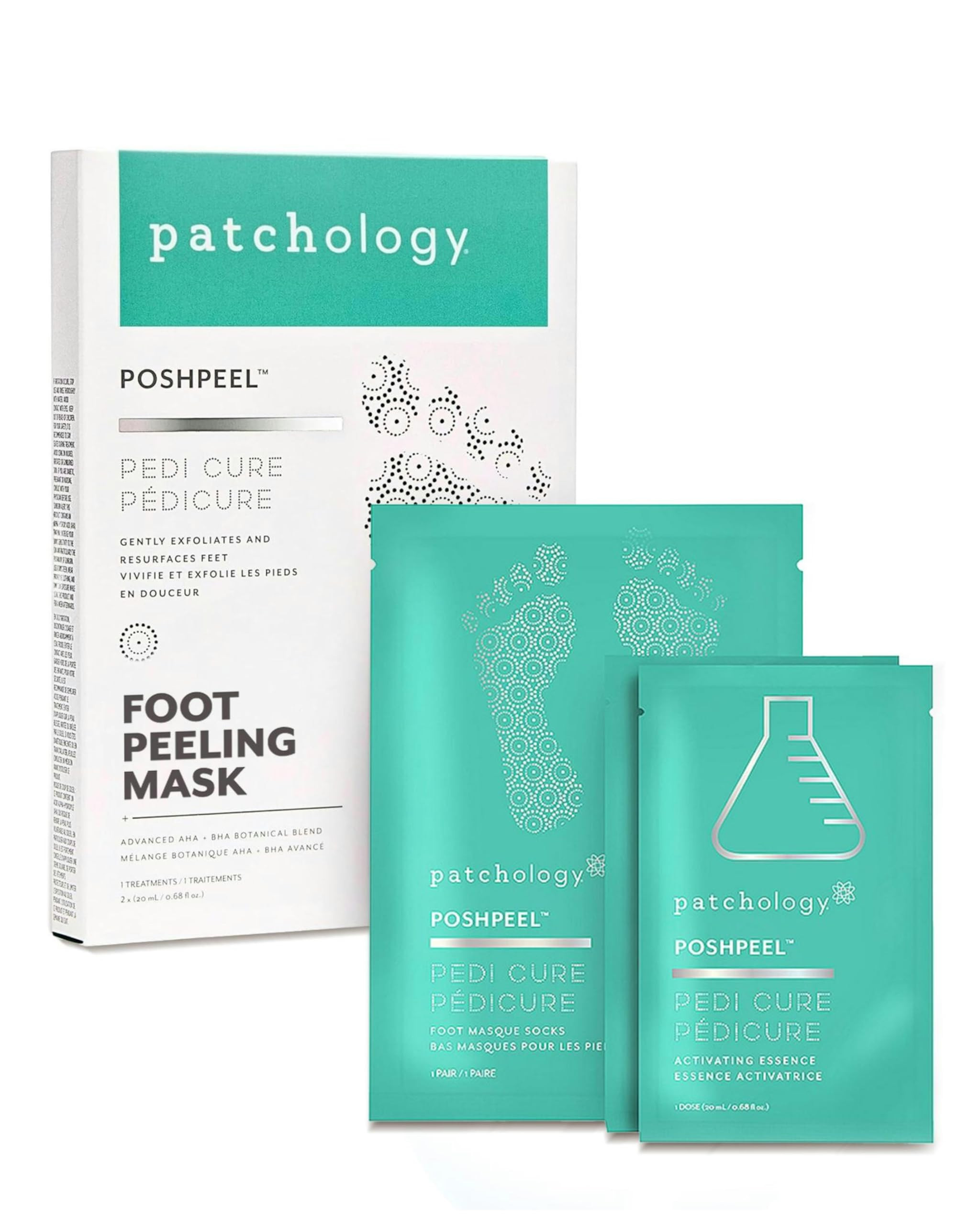 Patchology PoshPeel Pedi Cure - Foot Peel Mask Soak Treatment, Feet Peeling Mask, Pedicure Bootie... | Amazon (US)