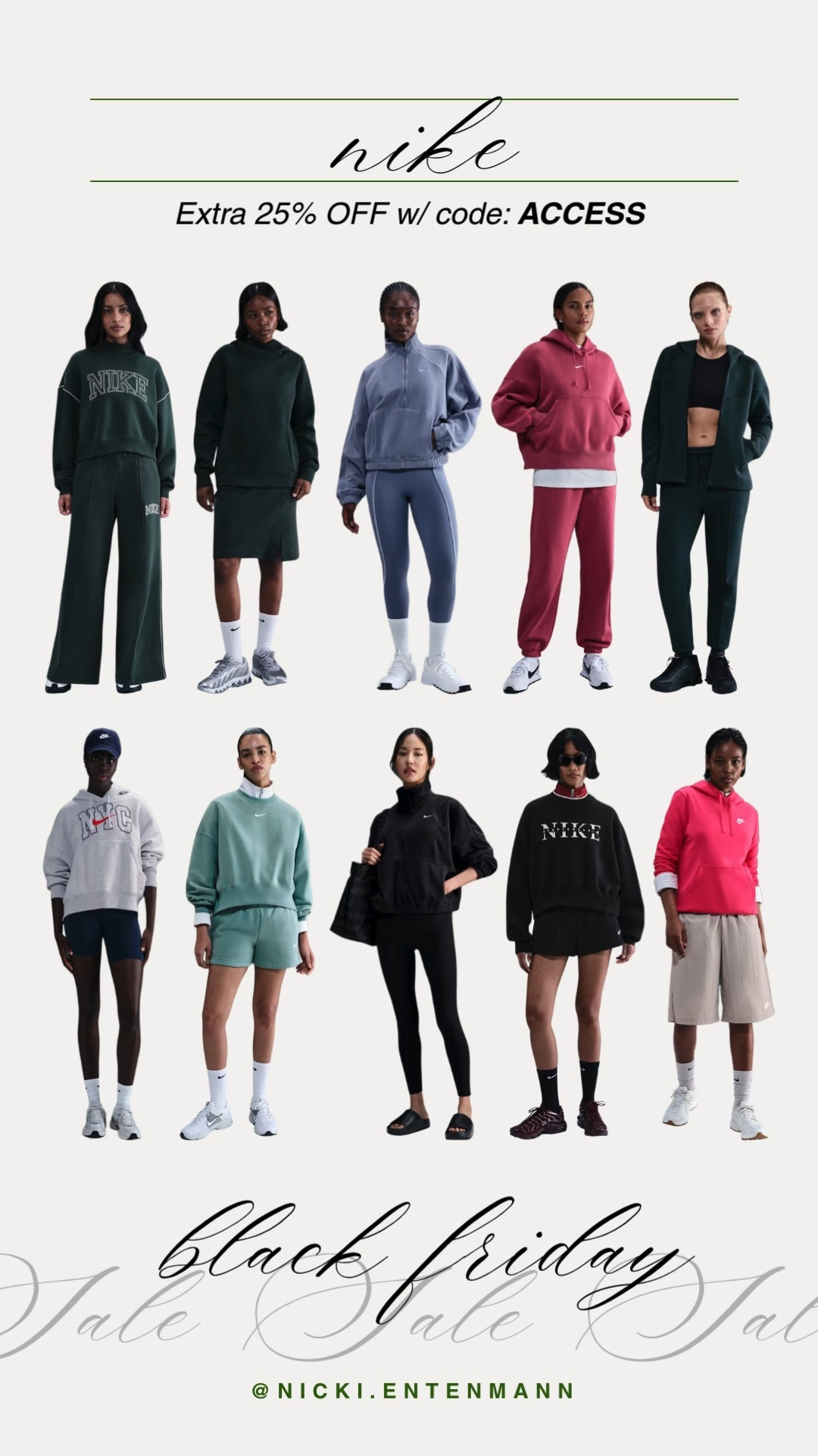 Save during Nike Black Friday with extra 25% off using code ACCESS, sleek sneakers, cozy layers and performance gear that upgrade workouts and streetwear with reliable fit and seasonal colorways.
#nike #blackfriday #accesscode #sale #sneakers #athleisure #workoutgear #sportswear #fitnessfashion #shopnike
 

 #LTKCyberWeek #LTKootd #LTKfitnessgoals