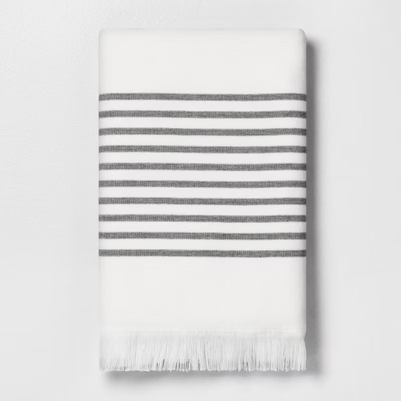 Core Stripe Bath Towels Railroad Gray - Hearth & Hand™ with Magnolia | Target