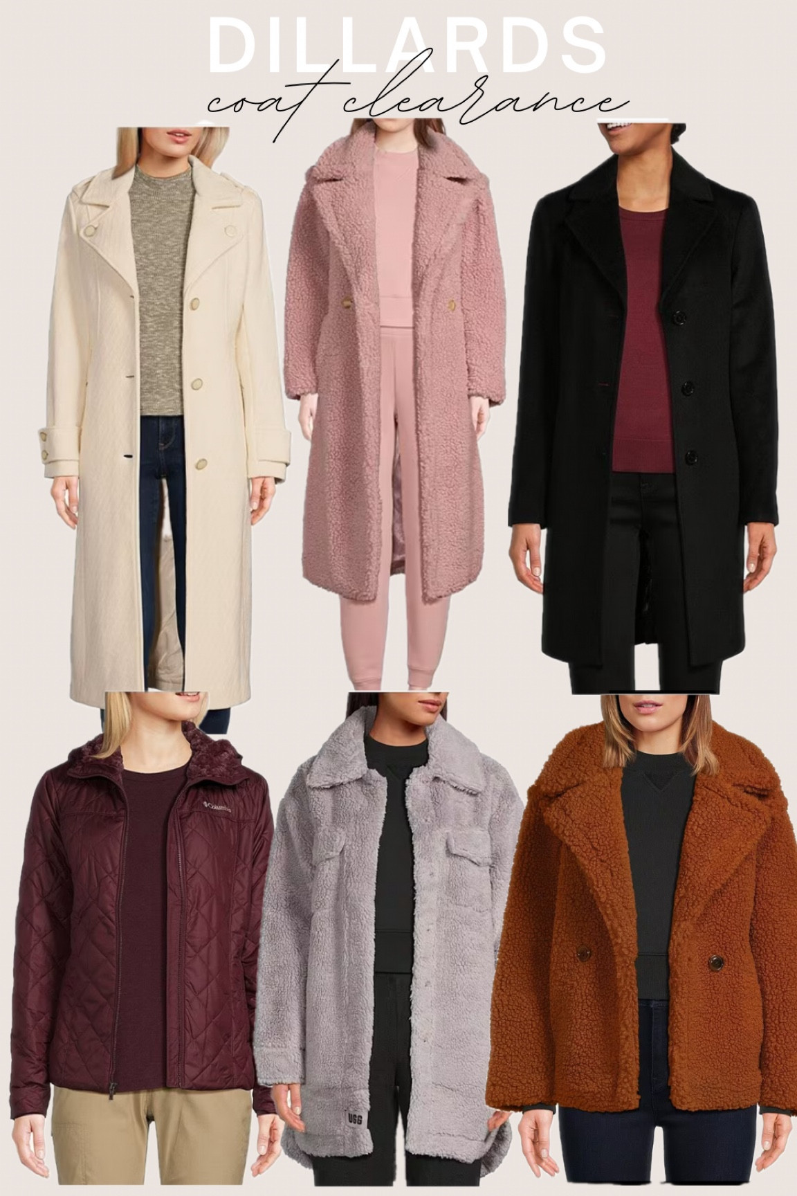 Dillards coat clearance! Ugg, Guess, Columbia jackets 

#LTKsalealert #LTKSeasonal #LTKfindsunder100