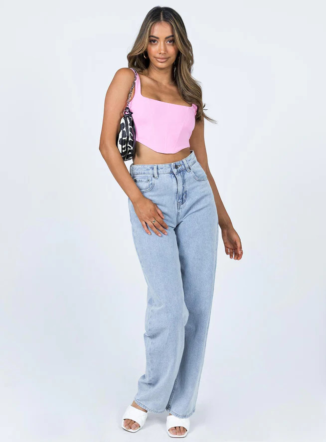 Kaeshia Rib Bustier Pink Lower Impact | Princess Polly US