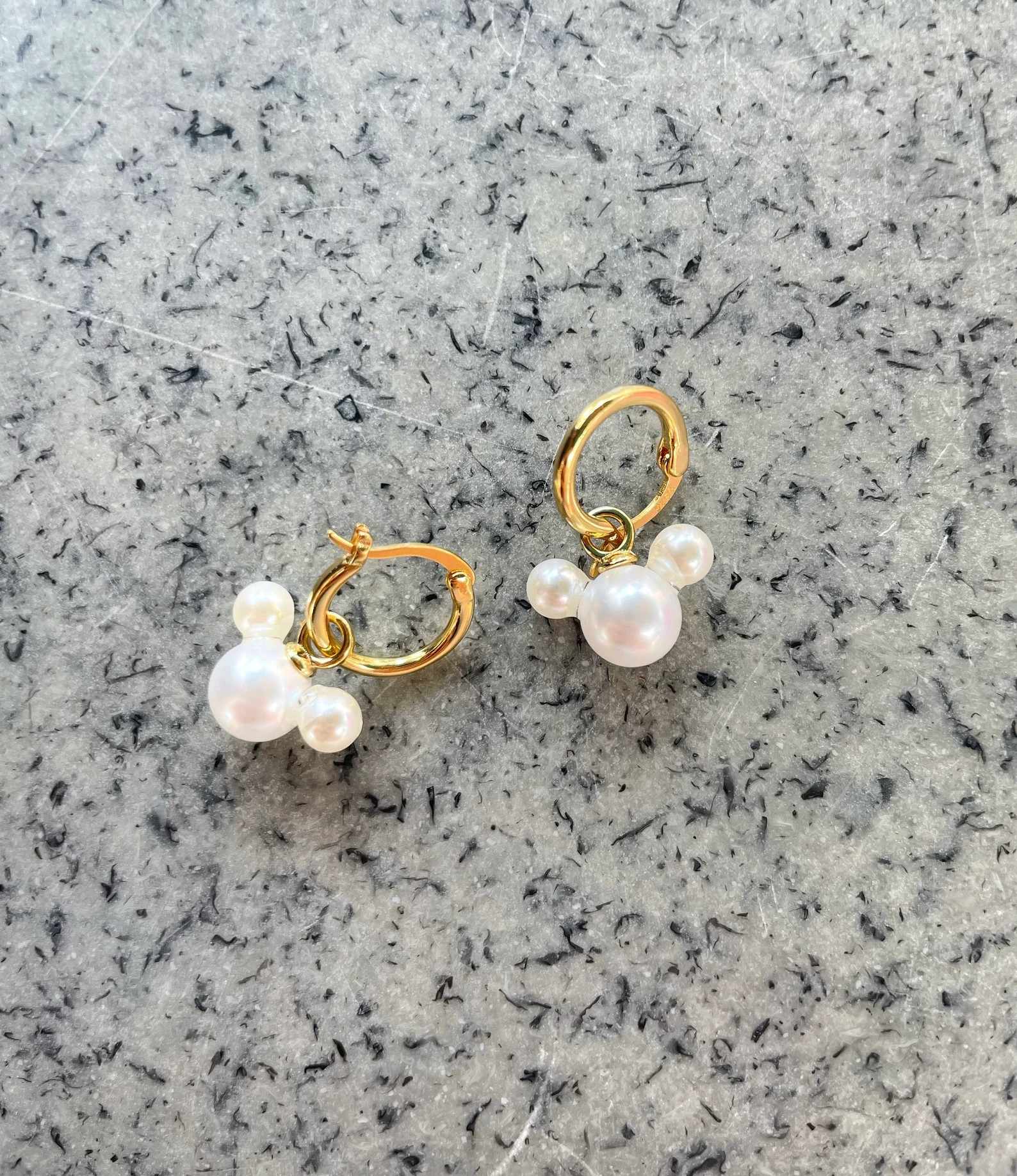 Mickey Pearl Gold or Silver Hoops | Etsy (US)