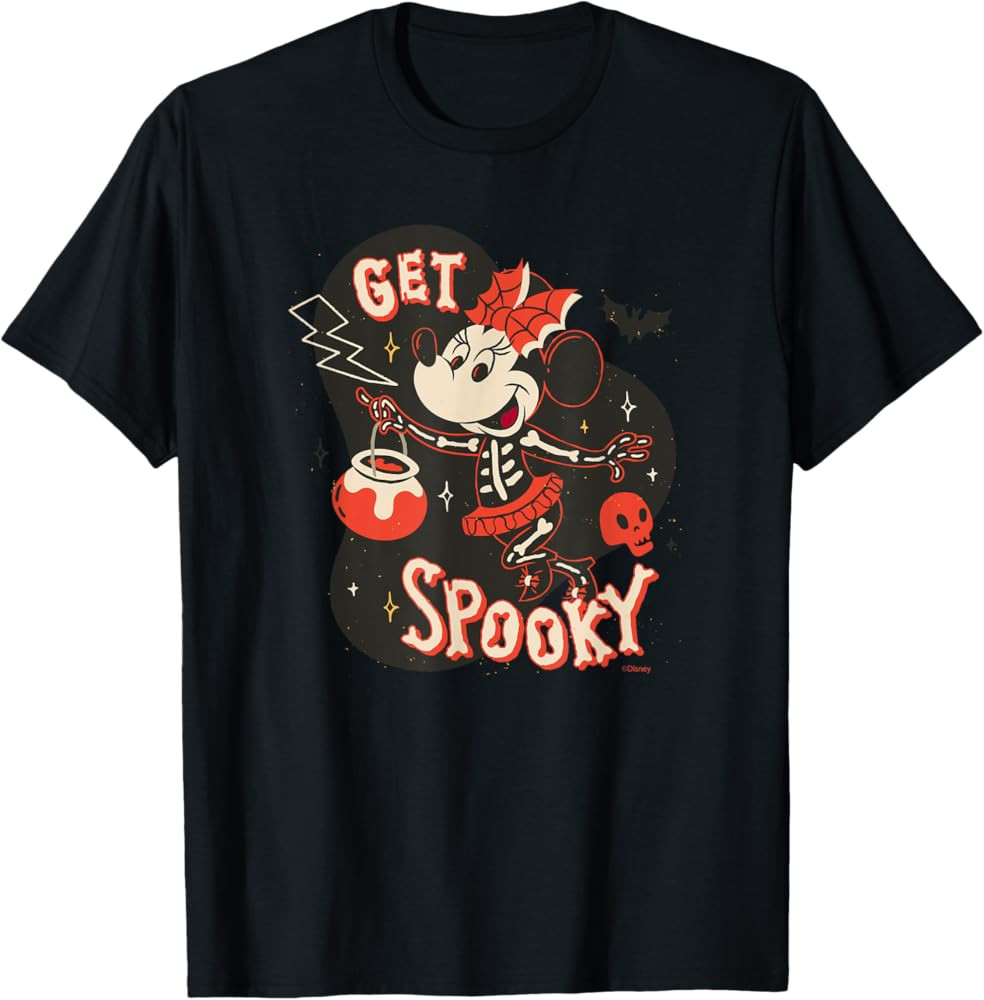 Disney Minnie Mouse Halloween Skeleton Costume Get Spooky T-Shirt | Amazon (US)