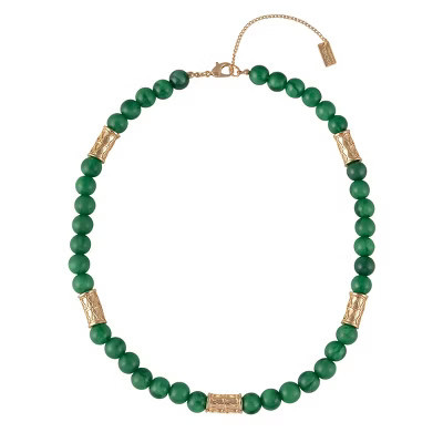 RACHEL Rachel Roy Gold Tone and Green Beaded Collar Necklace | Target