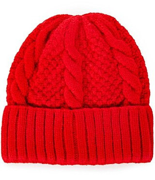 Anna Ava Basic Cable Knit Beanie - Red | Dillard's