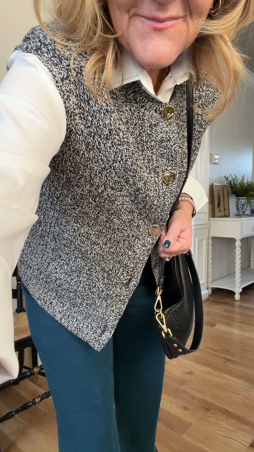 Everything is true to size, regular size 8/medium unless noted below 
Winter white cape/cardigan XS/S
Barrel jeans 8 petite 
Sherpa coat medium petite 
Quilted vest med petite 
Teal evergreen  Palmer pants size 6 reg 
Chicos no iron blouse size 1.0

35% off Allie & Bess sitewide until the 31st with code NANETTE35

Business casual casual pants not jeans 

#LTKFindsUnder100 #LTKOver40 #LTKSaleAlert