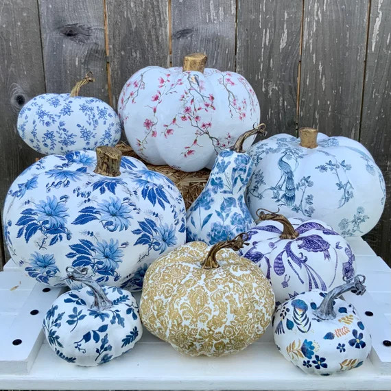 Artisan Decoupage Pumpkins | Etsy (US)