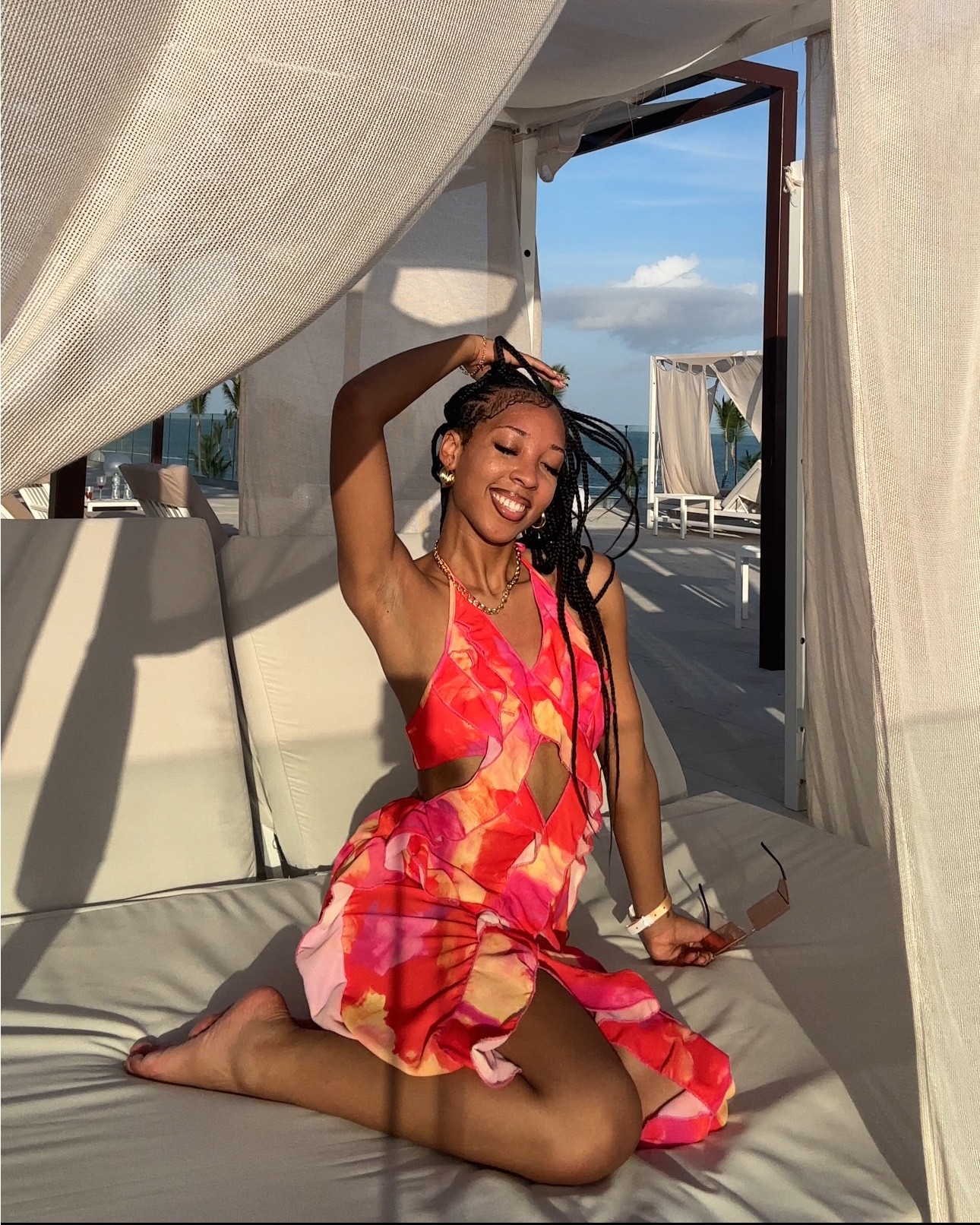 📍Punta Cana, DR🇩🇴

I just recently visited the DR for my 21st Solo Birthday Trip! Omg, this dress! It’s so flowy and vibrant! This made a perfect outfit for a relaxing resort day! And do you see how this dress just makes my tanned skin look even more glowy, we love that💓🏝️

The shades are from fashion nova! Everything else is linked! 

#LTKTravel #LTKSwim #LTKStyleTip

#LTKTravel #LTKSaleAlert #LTKBeauty