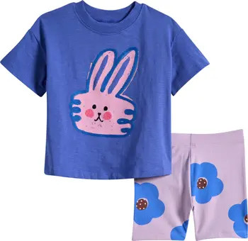 Kids' Graphic T-Shirt & Bike Shorts Set | Nordstrom