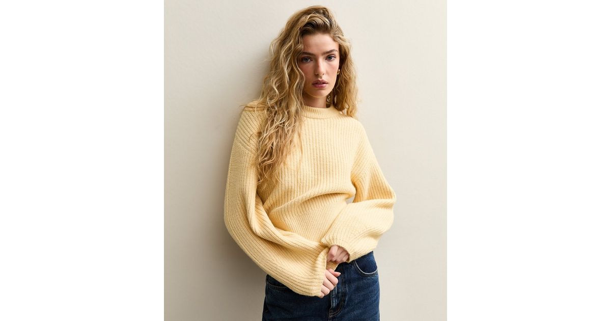 Yellow Ribbed Knit Long Sleeve Jumper | New Look | New Look (UK)