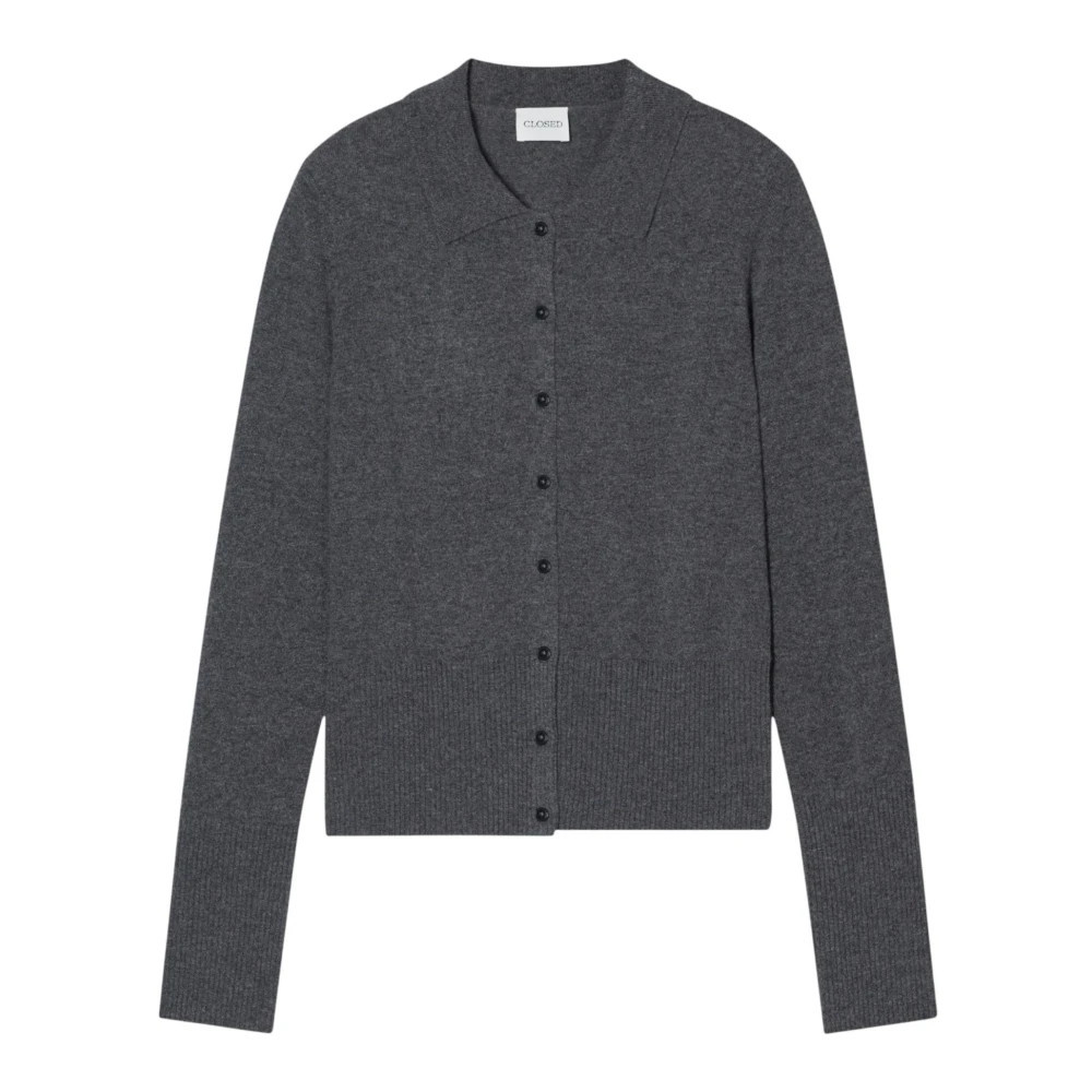 Cardigan met kraag - Dames - Cashmere truien - Grijs - L - Kasjmier - Truien & Vesten | Miinto Belgium