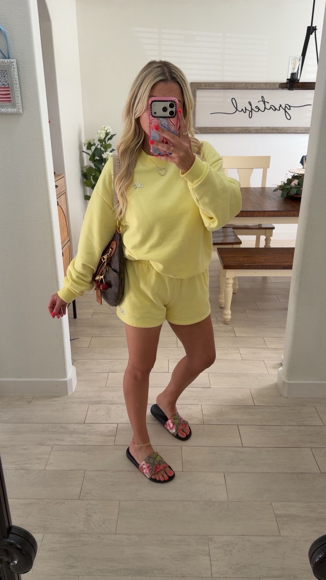Comfy cute everyday outfit
Alo set small
Gucci sandals

#LTKootd