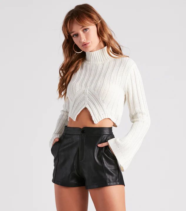 Quite A Bell Sleeve Crop Sweater | Windsor Stores