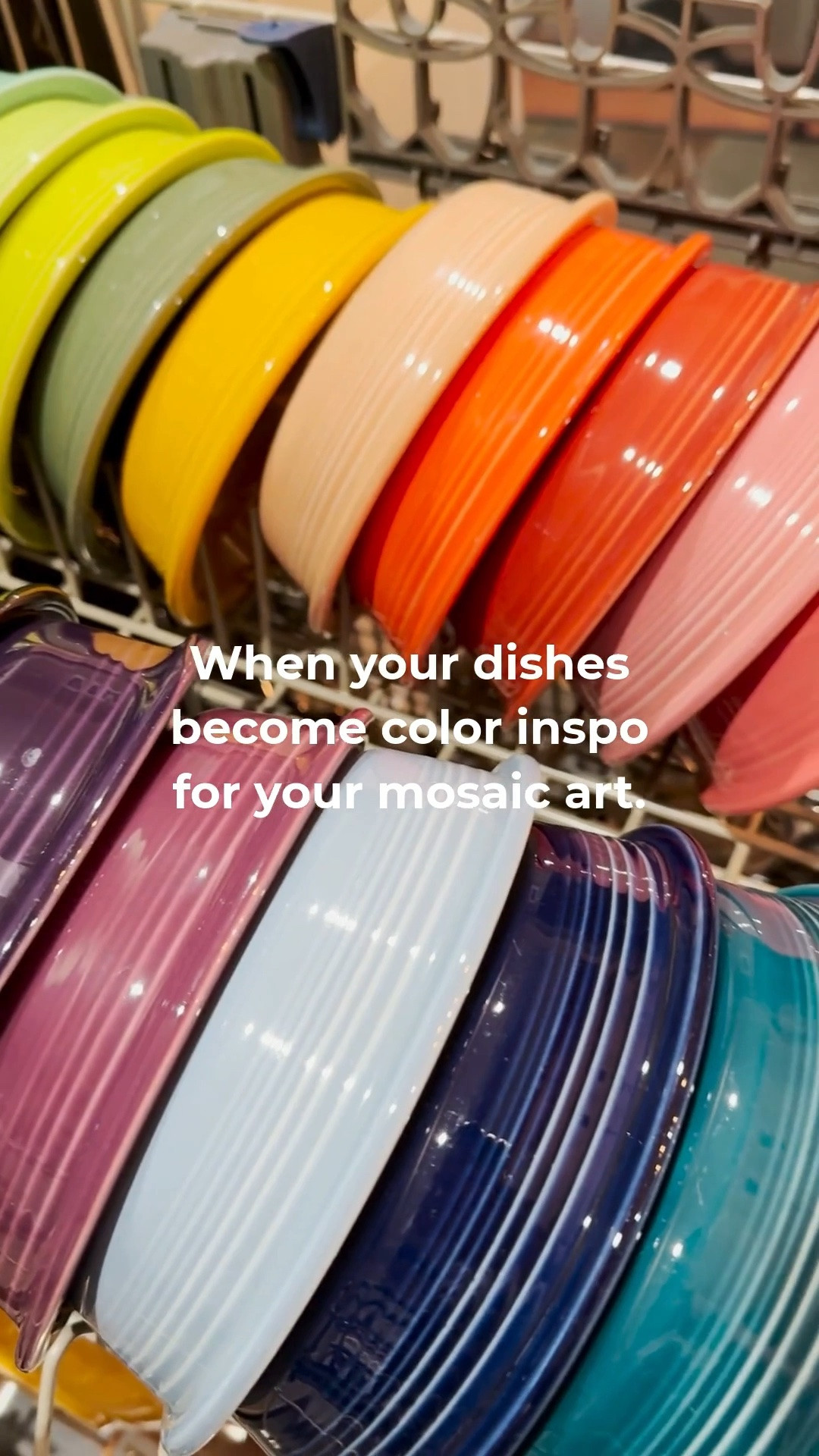 Apparently, my dishwasher is a color palette. 😂🌈

These colorful Fiestaware bowls have become an unexpected source of color inspiration for my mosaic work. As a mosaic artist, I see color combinations EVERYWHERE—and apparently that includes while loading the dishwasher.

I never tire of unloading the dishwasher. That’s not weird, right?!?

For mosaic tips, tutorials, inspiration, and so much more please visit my YouTube channel: YouTube.com/julieweilbacher, and follow @julieweilbacher on Instagram.

#fiestaware #colorpalette #everydaydishes #mosaicart #homedecor #colorfulkitchen #colorfuldishes #kitchendecor

#LTKHome #LTKfoodie