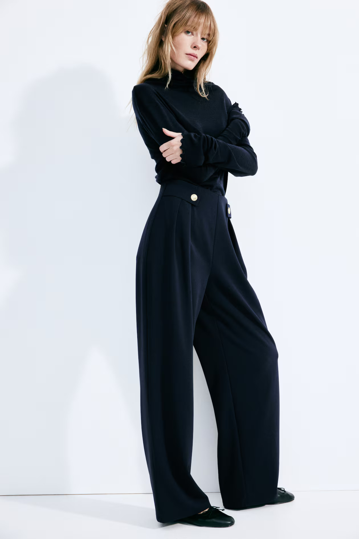 Jersey Dress Pants - Navy blue - Ladies | H&M US | H&M (US + CA)