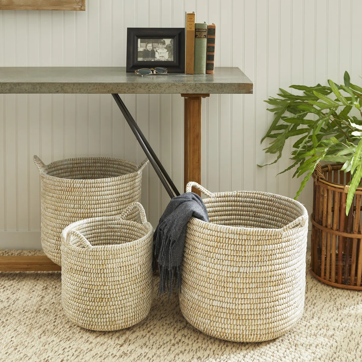 Vira Handwoven Rivergrass Decorative Storage Basket Set \u2013 Set of 3 | Wayfair North America