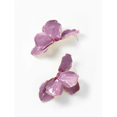 Scoop Women s Gold Tone Maude Petal Earrings 1 Pair | Walmart (US)