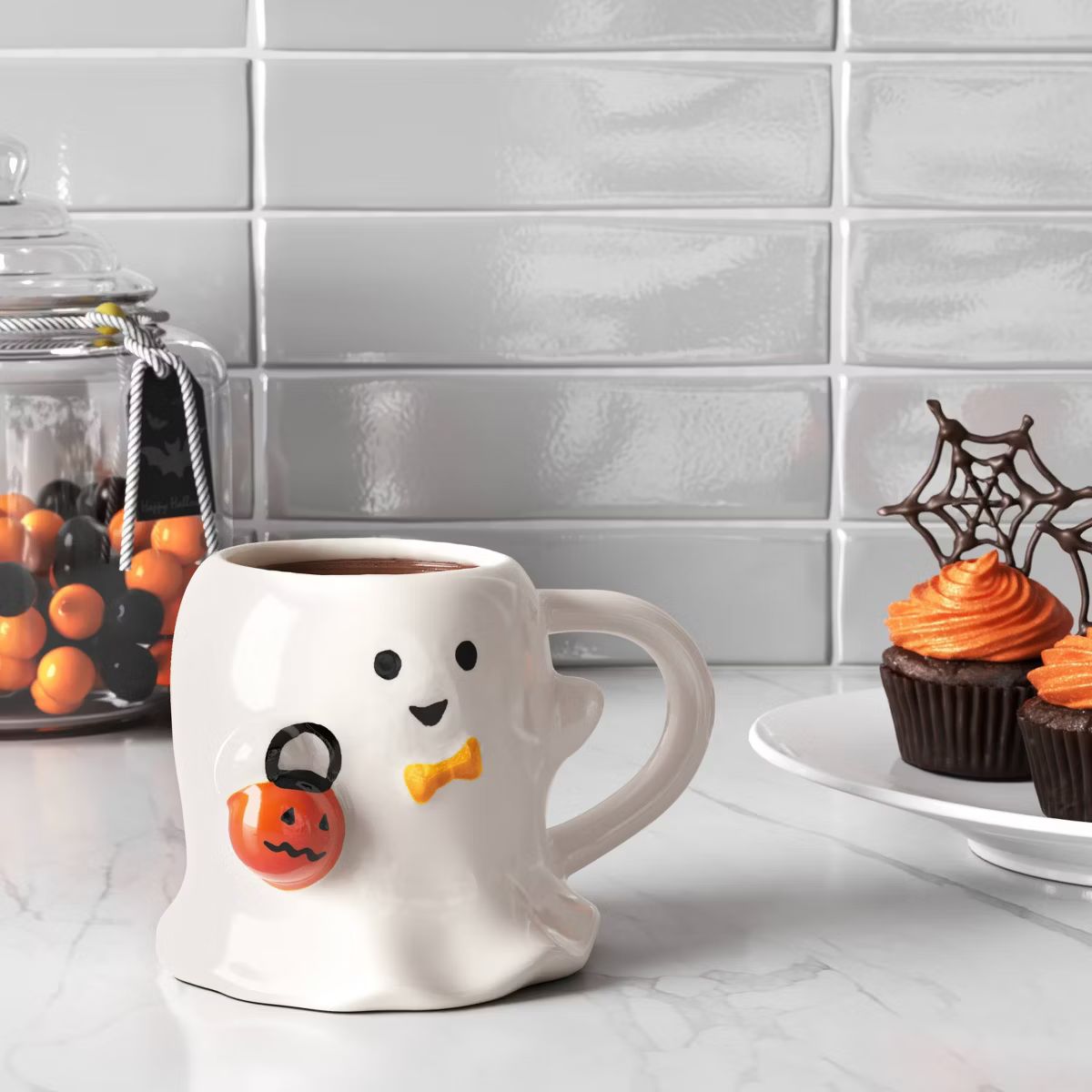 15.2 fl oz Halloween Stoneware Figural Ghost Mug - Hyde & EEK! Boutique™ | Target