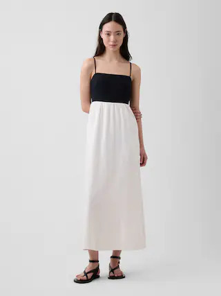 Linen-Blend Empire Waist Maxi Dress | Gap (US)