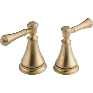Pair of Cassidy Gold Metal Lever Handles for Bathroom Faucet in Champagne Bronze | The Home Depot