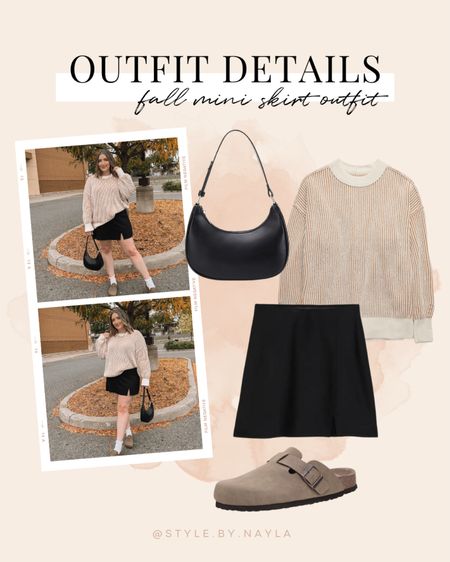 Midsize fall outfit - oversized knit sweater and black mini skirt (size large in both). My black shoulder bag and Birkenstock inspired clogs are both Amazon finds!


#LTKmidsize #LTKstyletip #LTKSeasonal