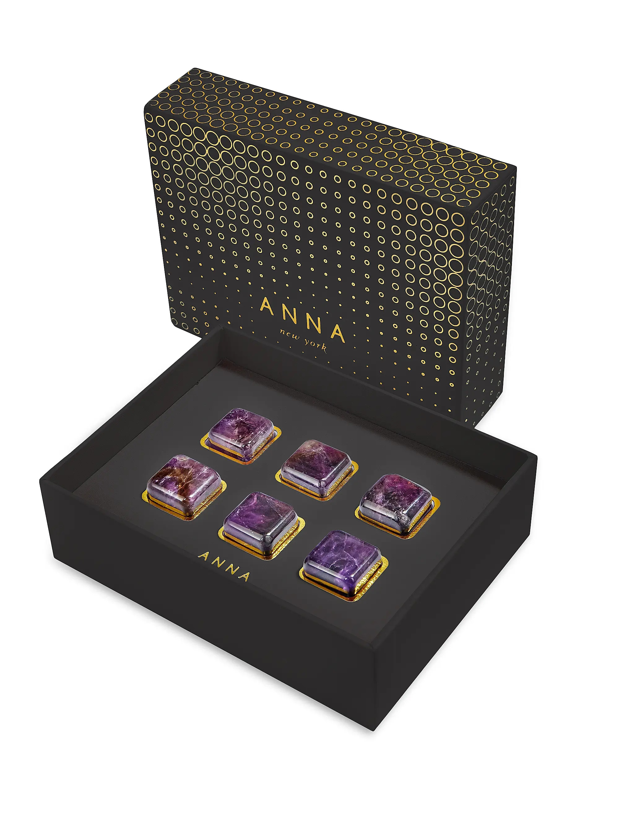 Anna New York Vida Amethyst 6-Piece Whiskey Cube Set | Saks Fifth Avenue | Saks Fifth Avenue