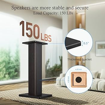 Elimavi Universal Floor Speaker Stands, 22.64 Inch Surround Sound Stands Supports 150LB, Non-Slip... | Amazon (US)