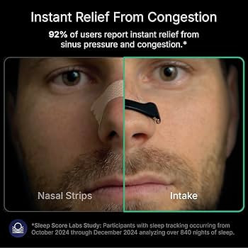 Intake Breathing Nasal Strip Starter Kit (15 Count, Black) - Boost Oxygen Intake, Reduce Snoring,... | Amazon (US)
