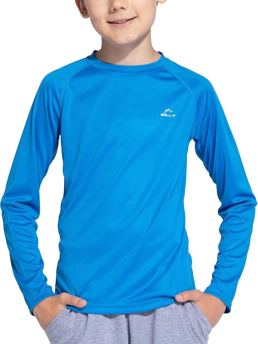 Willit Boy's UPF 50+ Sun Protection Shirt Long Sleeve Rash Guard Swim Shirts Youth SPF Fishing Qu... | Amazon (US)