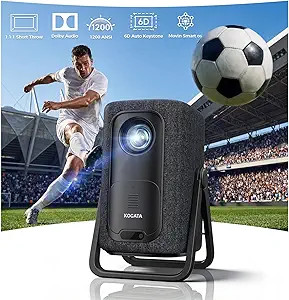 Short Throw Projector 4K Compatible with Netflix,1200ANSI Ceiling Projector Portable for Bedroom/... | Amazon (US)